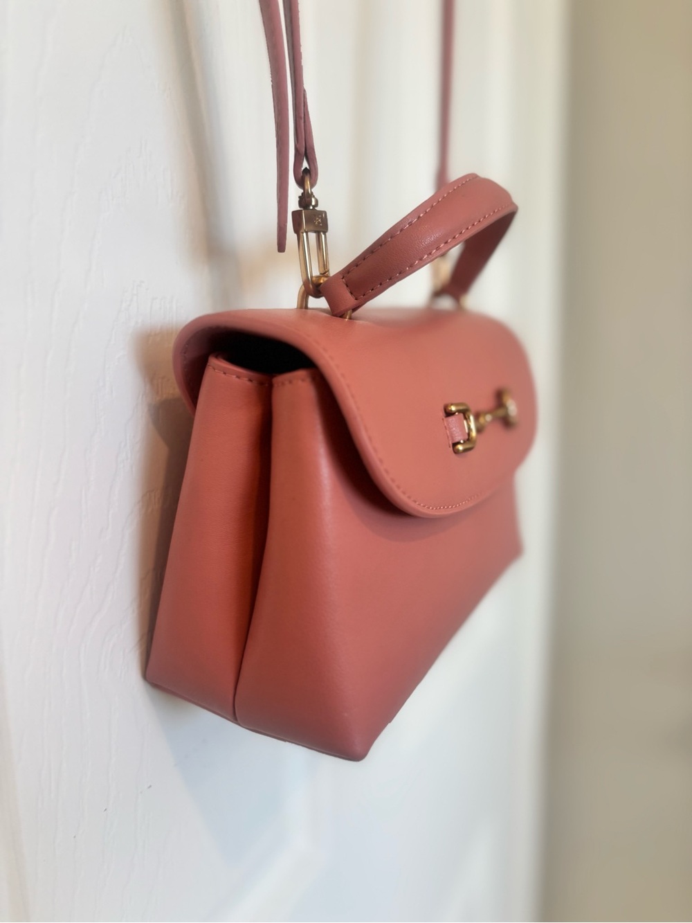 Sam Edelman Rose Leather Top-Handle Crossbody with Gold Hardware - Picture 8 of 15